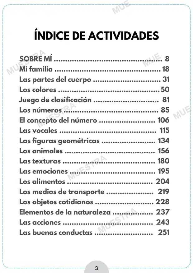 Muestra de Actividades para la Inteligencia - Motricidad
