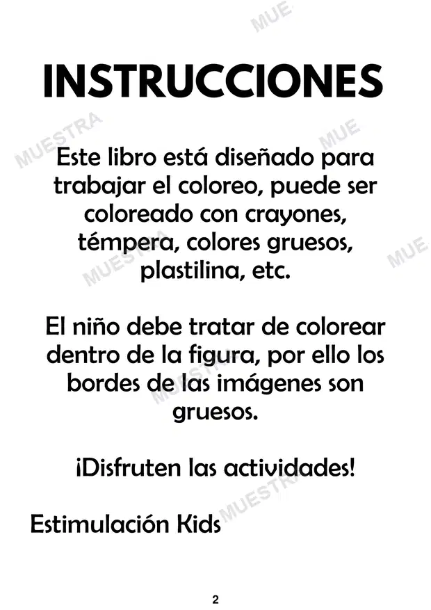 Muestra de Libro de Colorear (1 a 3 años)