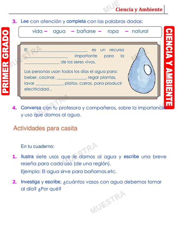 Muestra de El Agua y sus Estados