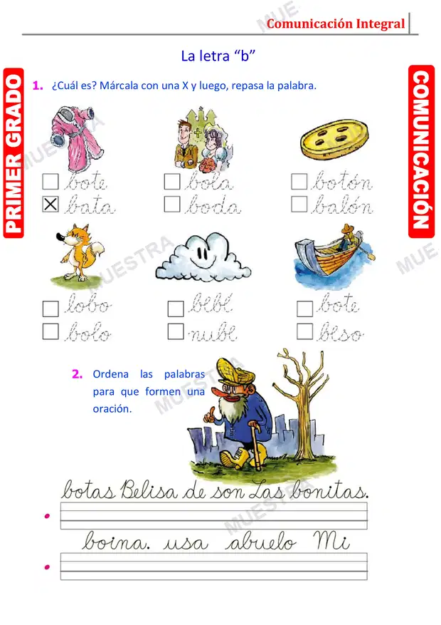 Muestra de Fonema B