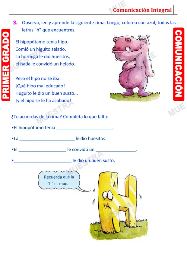 Muestra de Fonema H