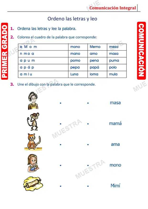 Muestra de Fonema M