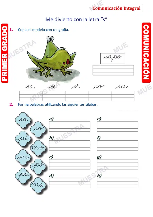 Muestra de Fonema S