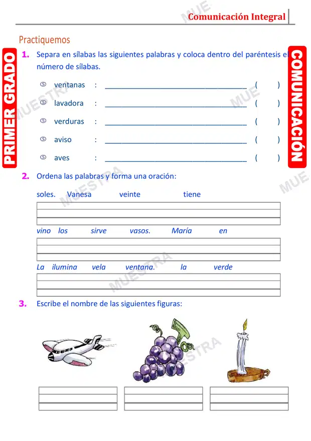 Muestra de Fonema V