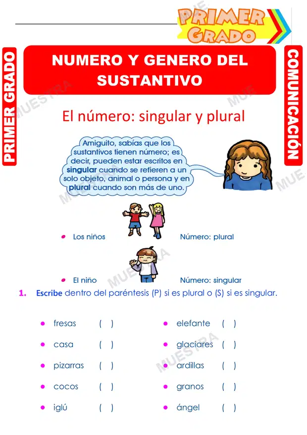 Número y Género del Sustantivo