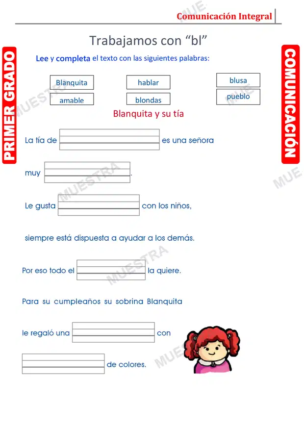 Muestra de Palabras con BR y BL
