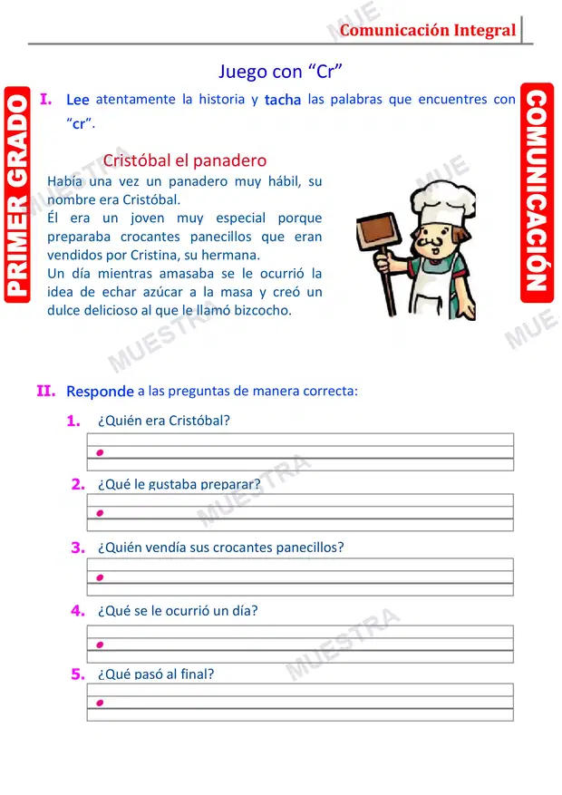 Muestra de Palabras con CR y CL