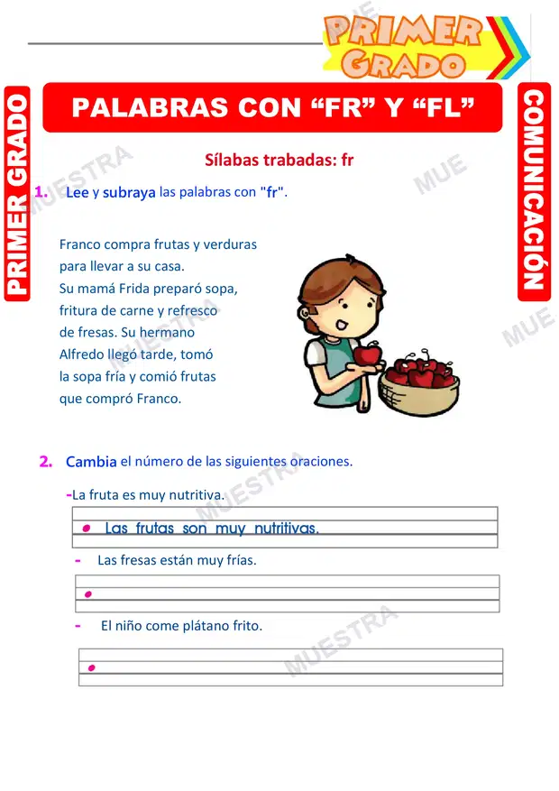 Palabras con FR y FL