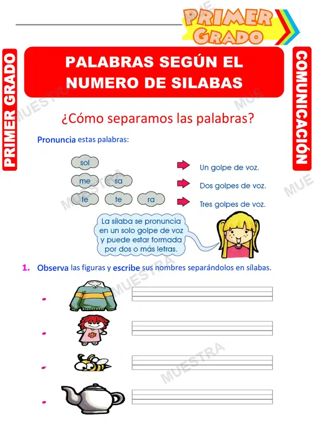 Palabras Según el Número de Sílabas
