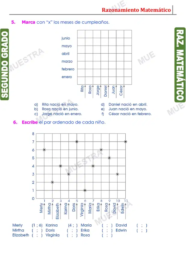 Muestra de Actividades del Plano Cartesiano (2)