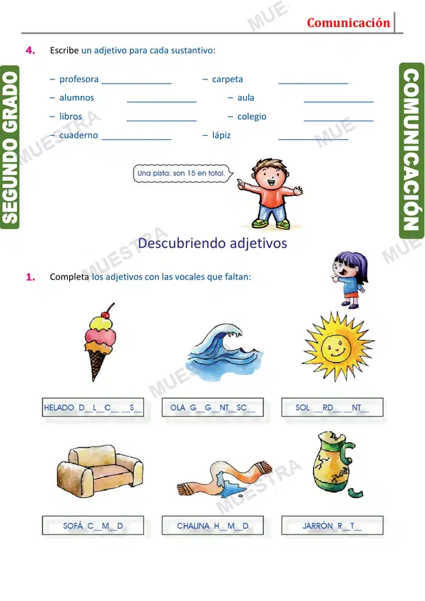 Muestra de Adjetivo Calificativo