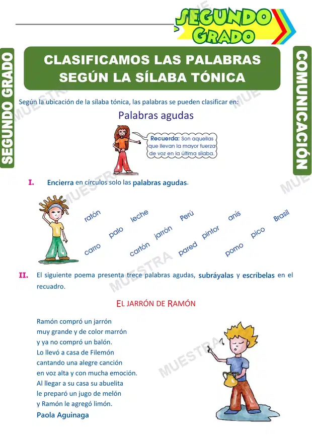 Clasificamos las Palabras Según la Sílaba Tónica