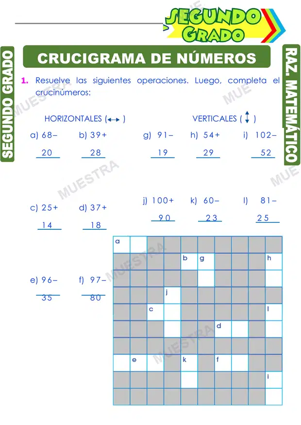 Crucigrama de Números