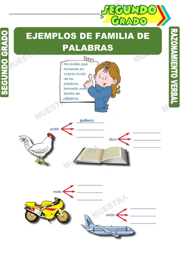 Ejemplos de Familia de Palabras
