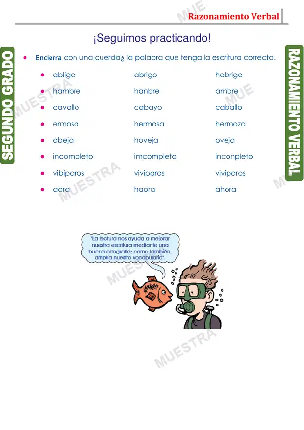 Muestra de Escribiendo de Forma Correcta
