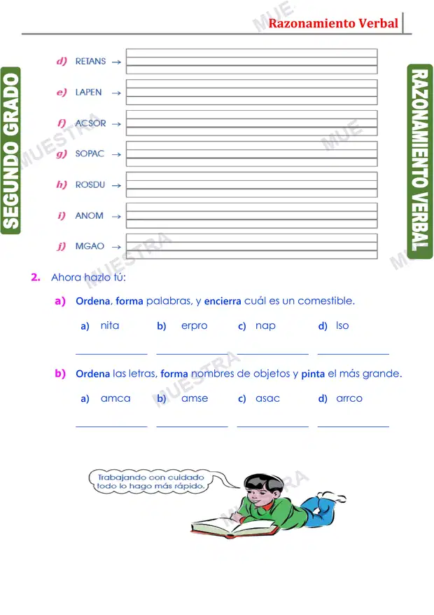 Muestra de Formando Palabras