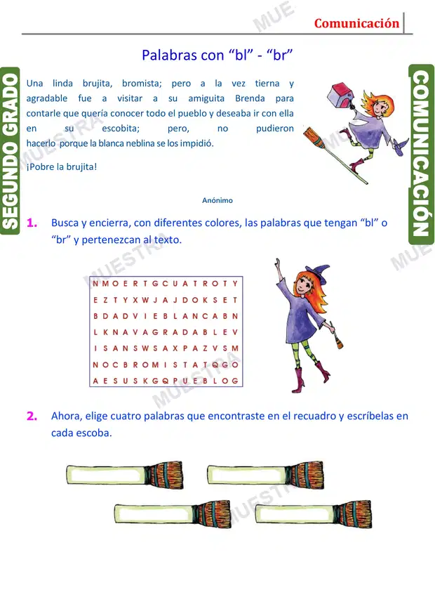 Muestra de Las Sílabas Trabadas