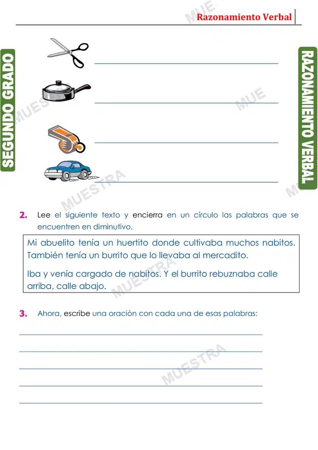 Muestra de Los Diminutivos