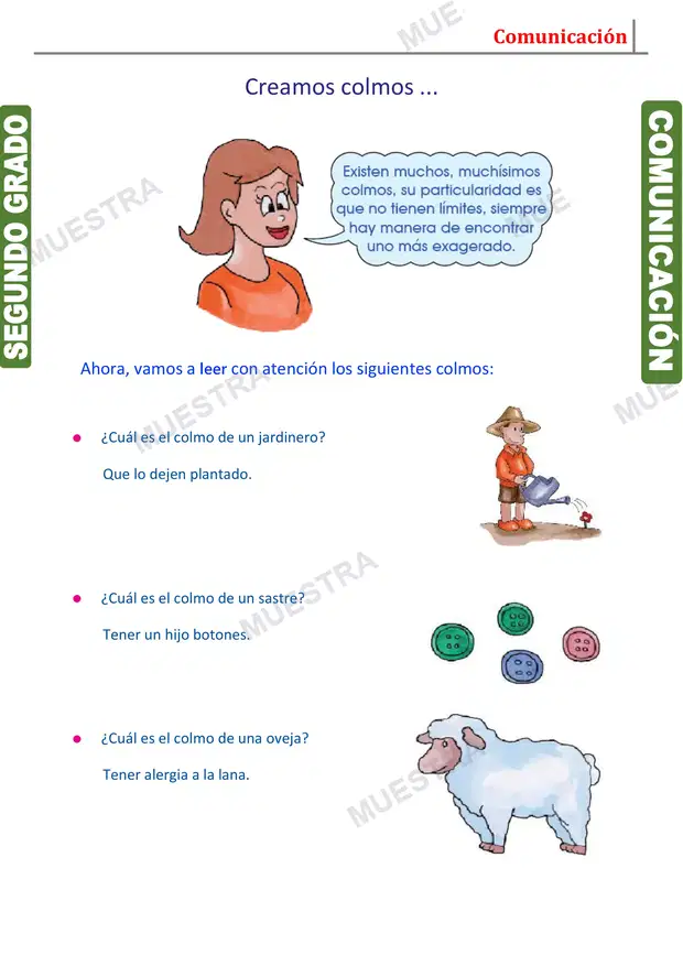 Muestra de Oraciones Afirmativas y Negativas