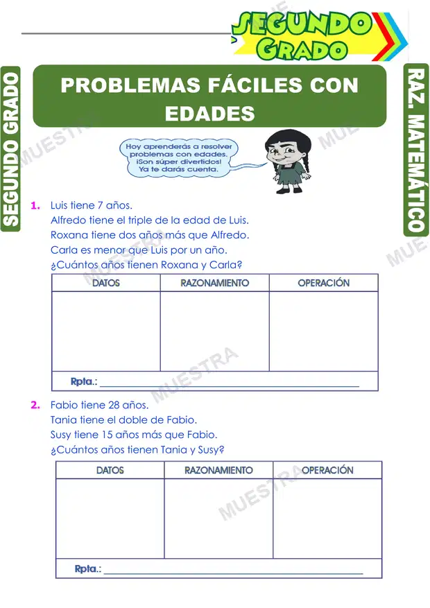 Problemas Fáciles con Edades