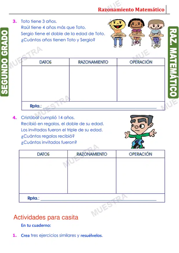 Muestra de Problemas Fáciles con Edades