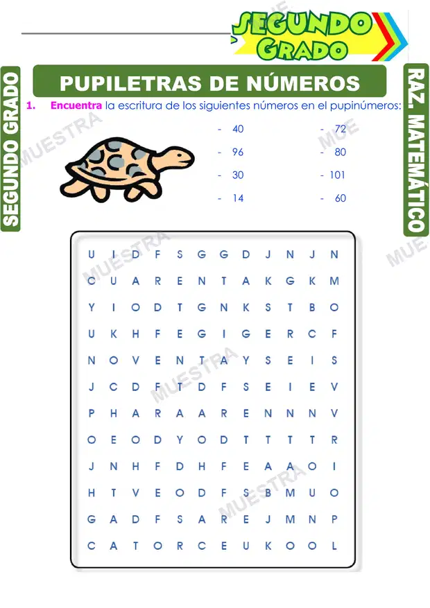 Pupiletras de Números