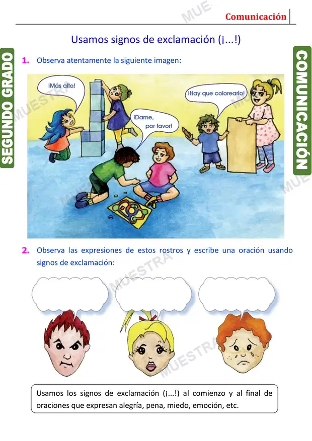 Muestra de Signos de Interrogación y Exclamación