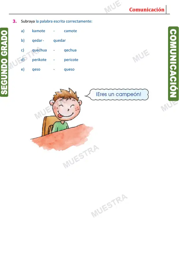 Muestra de Uso de la Ca Co Cu que y Qui