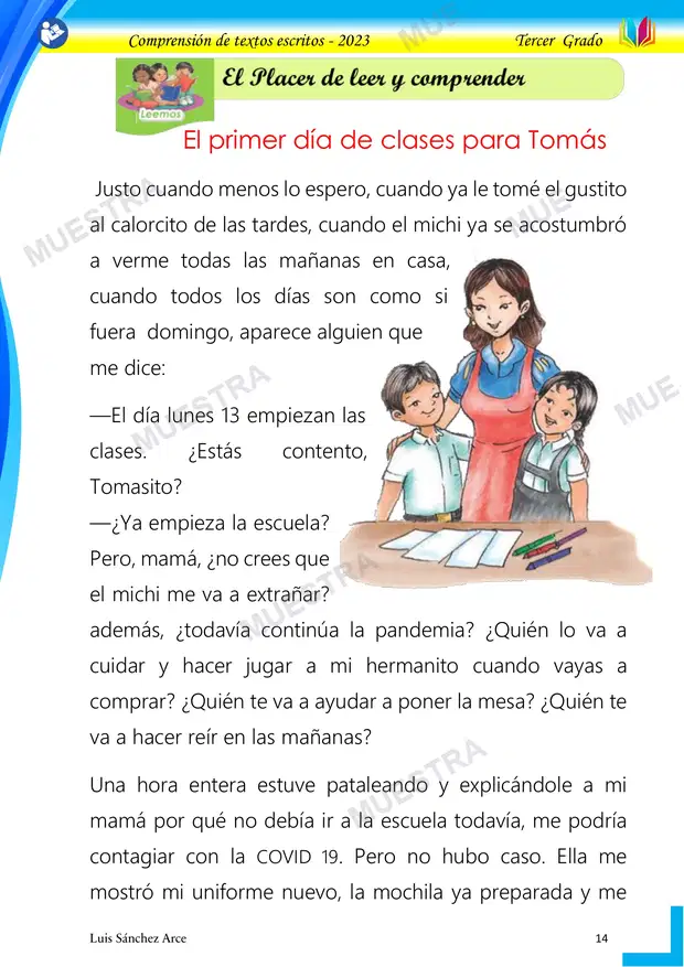 01 - el Primer Dia de Clases para Tomas