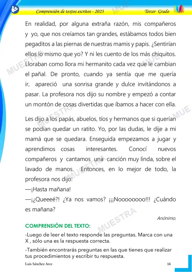 Muestra de 01 - el Primer Dia de Clases para Tomas