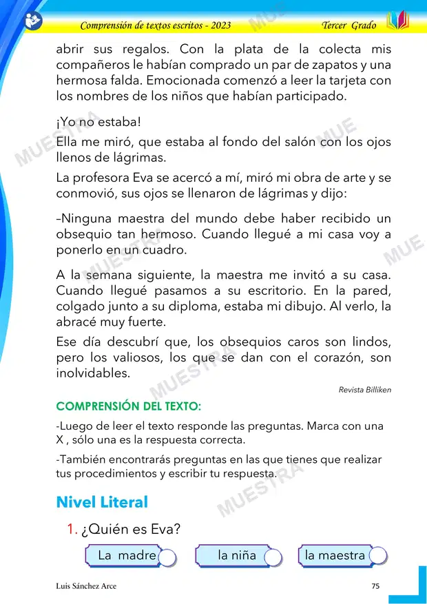 Muestra de 12 - Inolvidable Maestra
