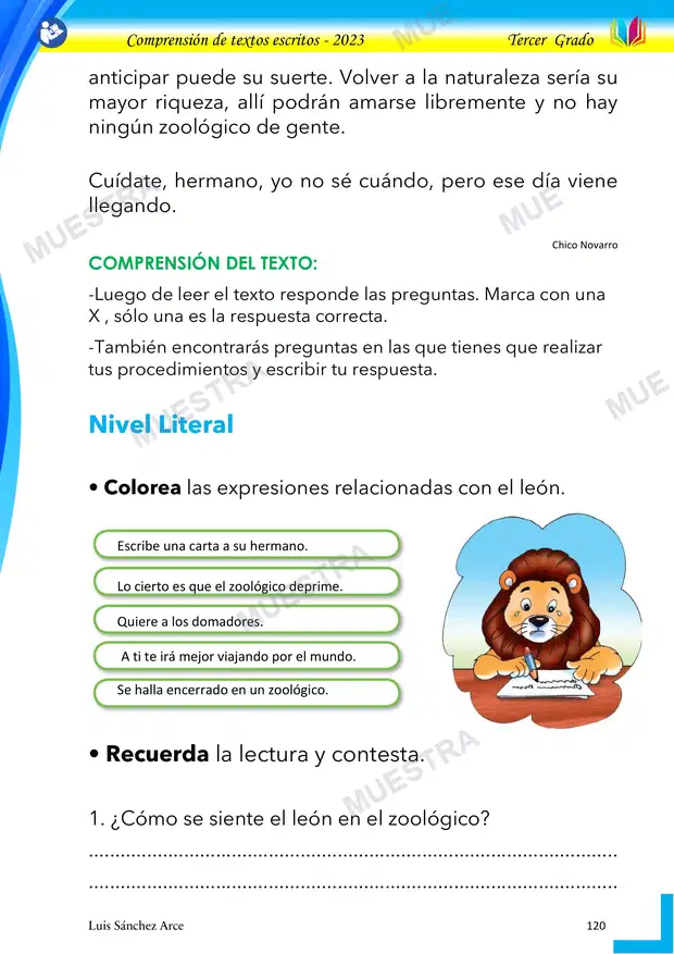 Muestra de 23 - la Carta de un Leon