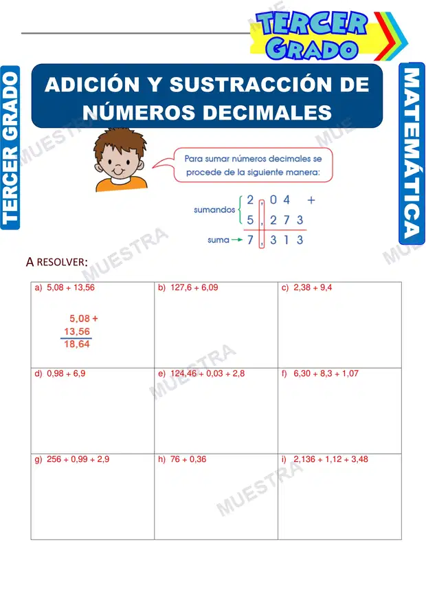 Adición y Sustraccion de Números Decimales (2)