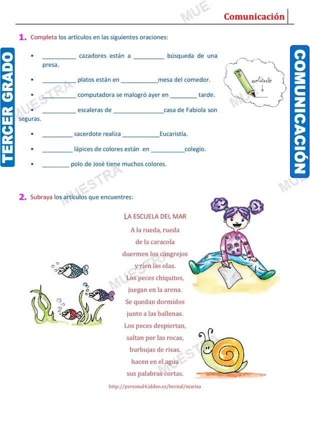 Muestra de Contracción y Concordancia del Artículo