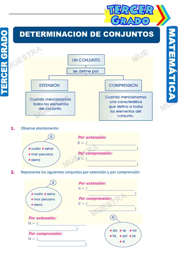 Determinación por Extensión y Comprensión de Conjuntos