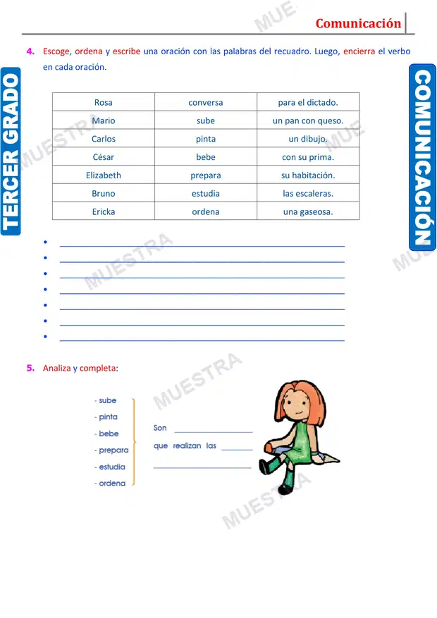 Muestra de El Verbo y los Tiempos Verbales