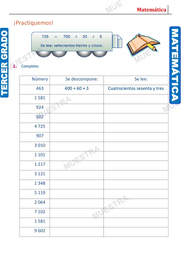 Muestra de Escritura de Números Naturales (2)
