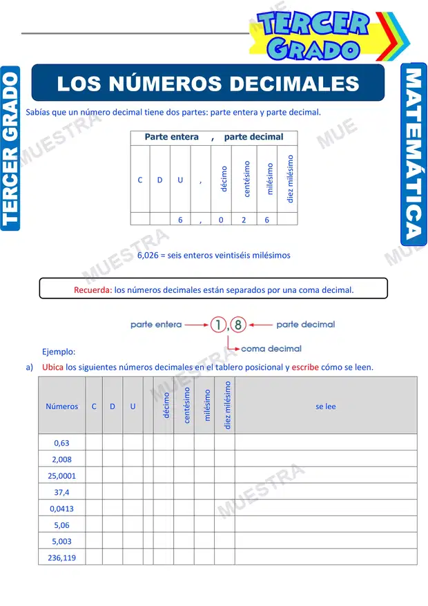 Introducción a los Números Decimales (2)