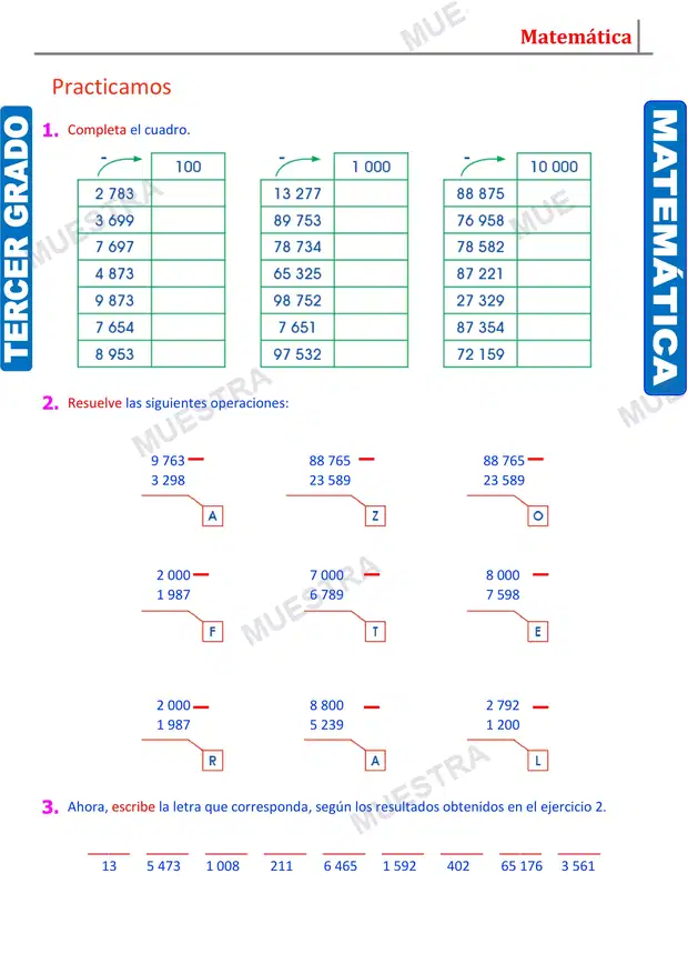 Muestra de La Sustracción y su Comprobación (2)