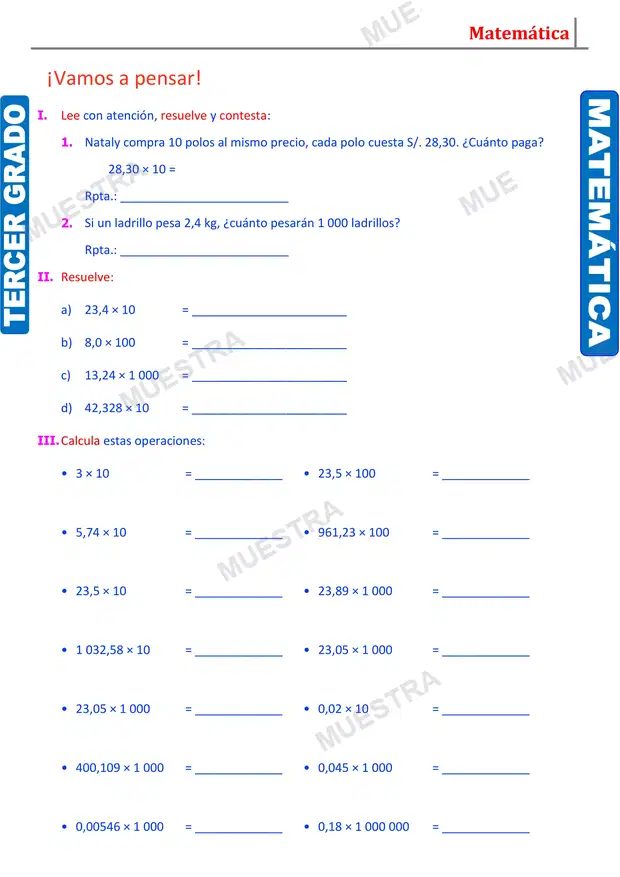 Muestra de Multiplicación de Decimales por 10 y 100 (2)