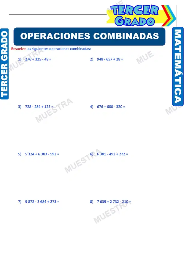 Operaciones Combinadas con Adición y Sustracción (2)