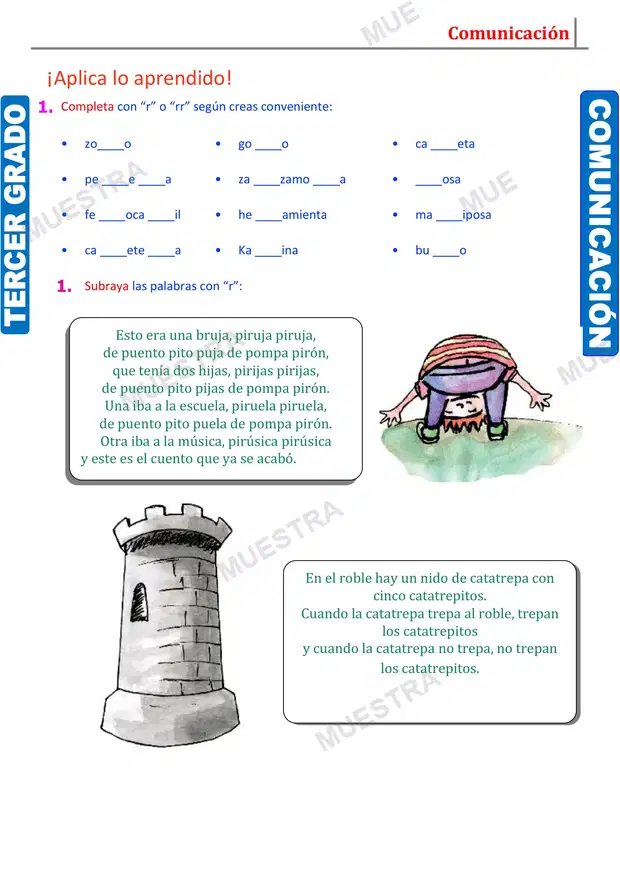 Muestra de Palabras con R y RR