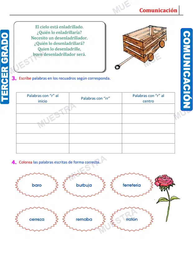 Muestra de Palabras con R y RR