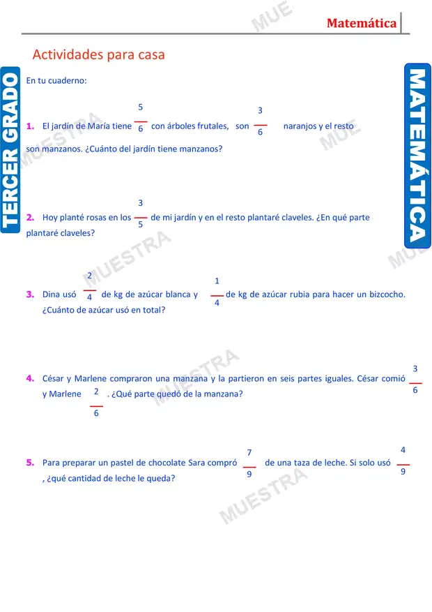 Muestra de Problemas con Fracciones (2)