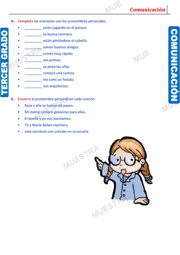 Muestra de Pronombres Personales