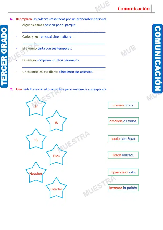 Muestra de Pronombres Personales