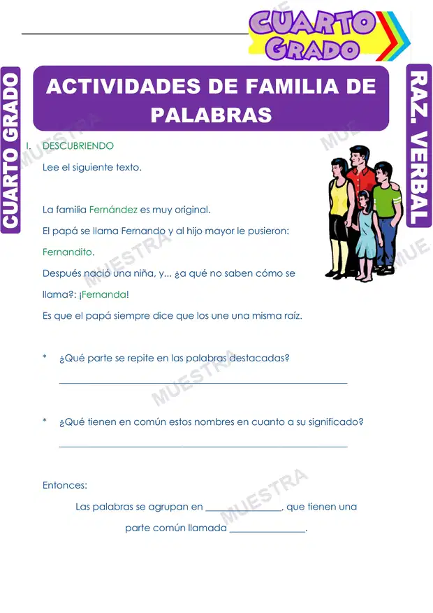 Actividades de Familia de Palabras