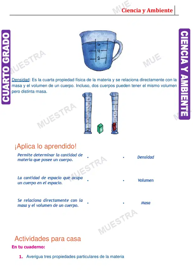 Muestra de Características de la Materia