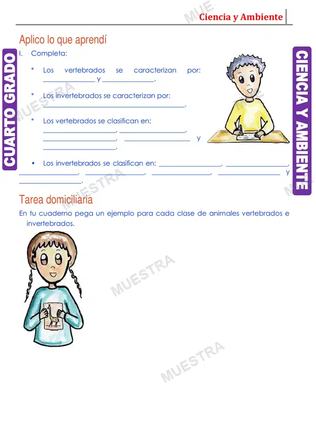 Muestra de Clasificación de los Animales