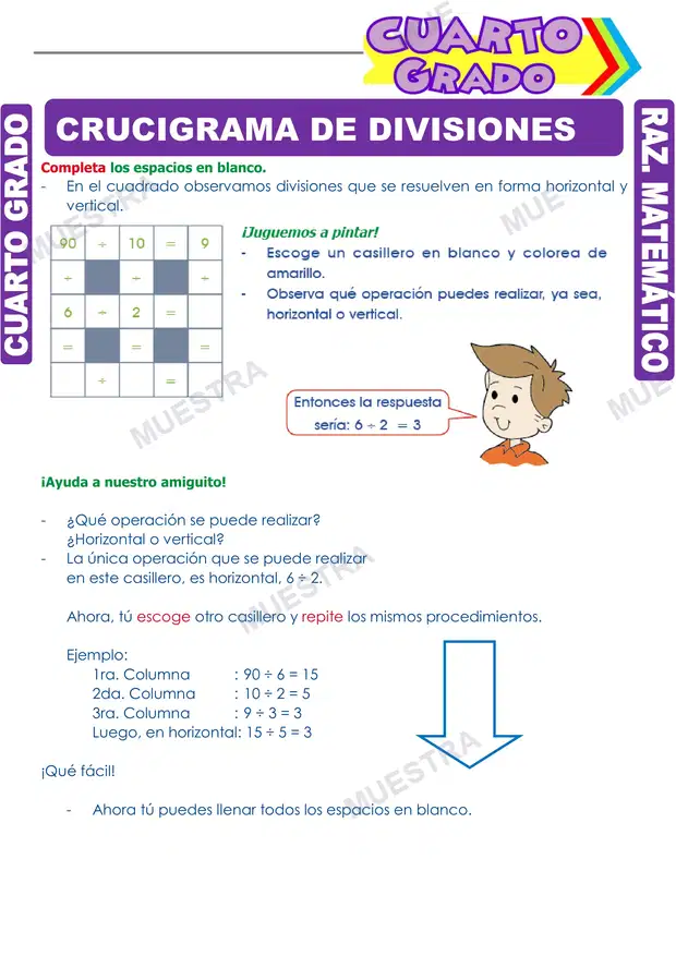 Crucigrama de Divisiones